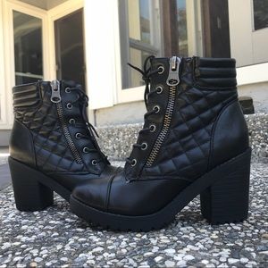 Badass heeled ankle combat boots